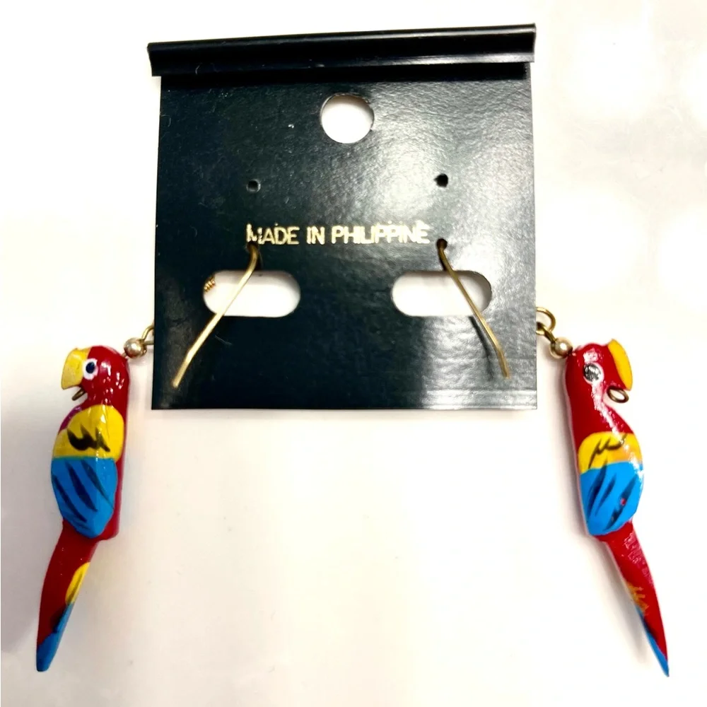 Vintage Parrot Necklace and Earrings - Picture 2 of 3